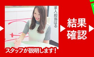 検査方法はスタッフが都度説明します